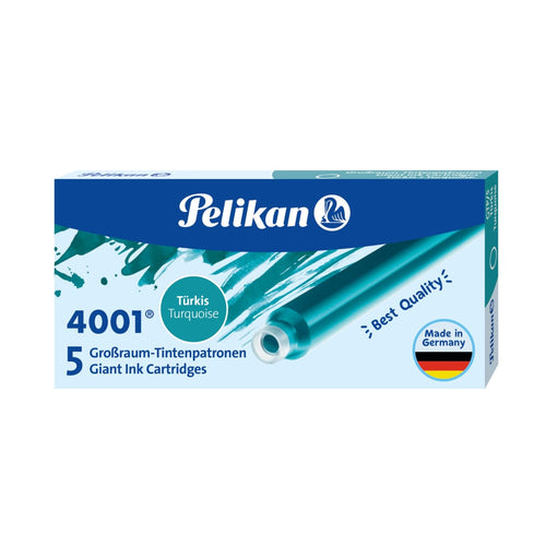 Pelikan 310748 Großraum-Tintenpatrone 4001, königsblau, 5 Patronen in Faltschachtel