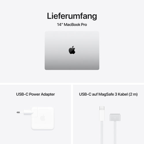 Apple 2024 MacBook Pro Laptop mit M4 Pro Chip mit 12-Core CPU und 16-Core GPU: 14,2" Liquid Retina XDR Display, 24 GB gemeinsamer Arbeitsspeicher, 512 GB SSD Speicher; Silber